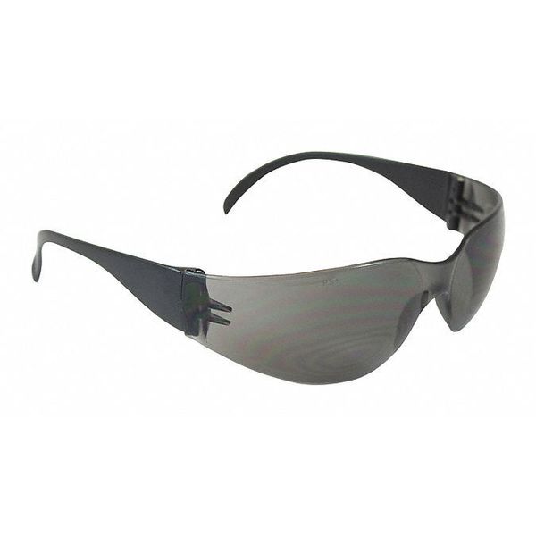 Safety Glasses, Gray Polycarbonate Lens, Scratch-Resistant