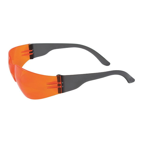 Safety Glasses, Orange Polycarbonate Lens, Scratch-Resistant