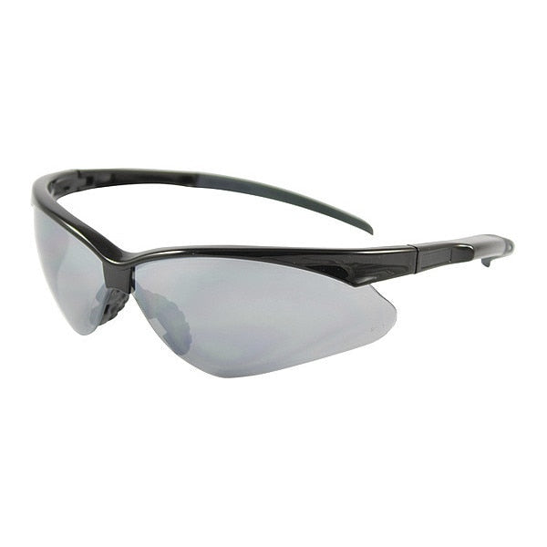 Safety Glasses, Silver Mirror Polycarbonate Lens, Scratch-Resistant
