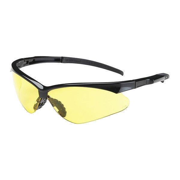 Safety Glasses, Amber Polycarbonate Lens, Scratch-Resistant