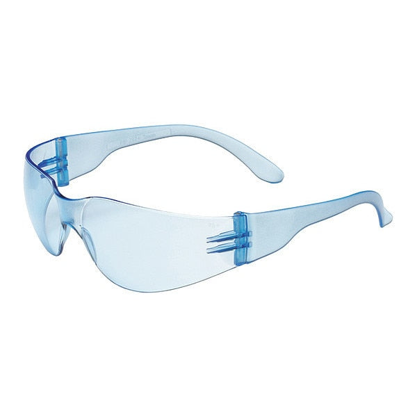 Safety Glasses, Light Blue Polycarbonate Lens, Scratch-Resistant
