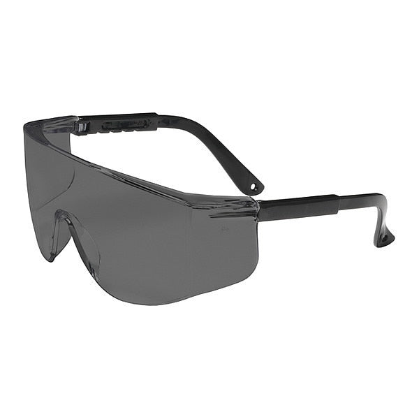 Safety Glasses, OTG Gray Polycarbonate Lens, Scratch-Resistant