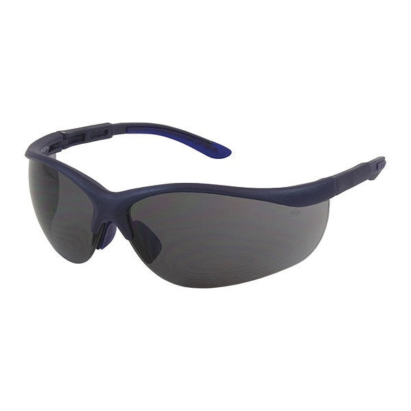 Safety Glasses, Gray Polycarbonate Lens, Scratch-Resistant