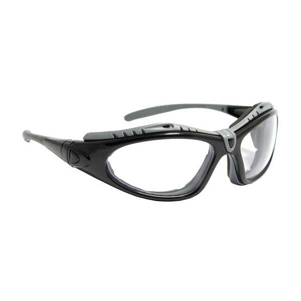 Safety Glasses, Wraparound Clear Polycarbonate Lens, Anti-Fog, Scratch-Resistant