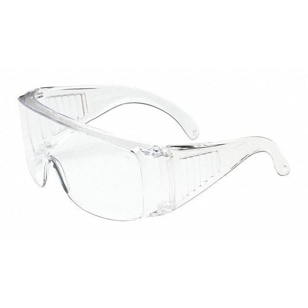 Safety Glasses, OTG Clear Polycarbonate Lens, Scratch-Resistant