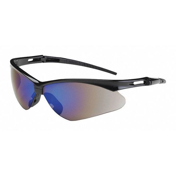 Safety Glasses, Blue Mirror Polycarbonate Lens, Scratch-Resistant