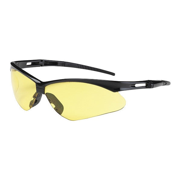 Safety Glasses, Amber Polycarbonate Lens, Scratch-Resistant
