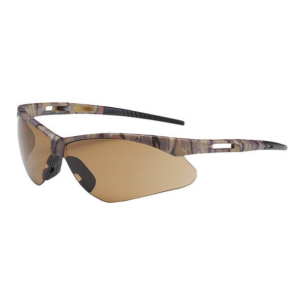 Safety Glasses, Brown Polycarbonate Lens, Scratch-Resistant