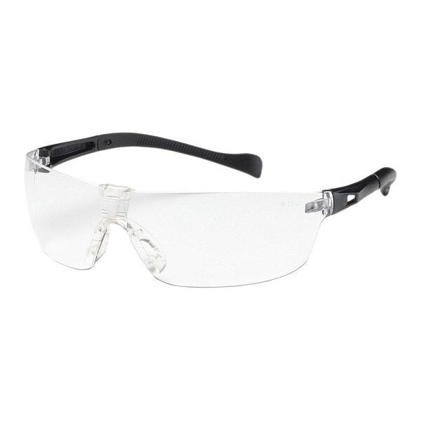 Safety Glasses, Wraparound Clear Polycarbonate Lens, Scratch-Resistant