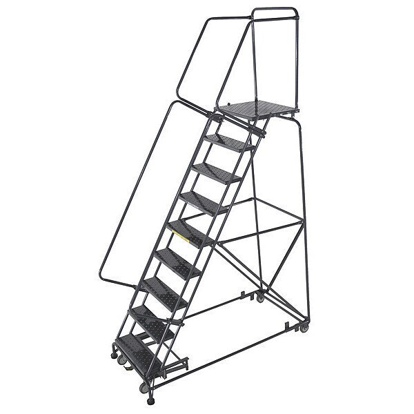 123 in H Steel Rolling Ladder, 9 Steps
