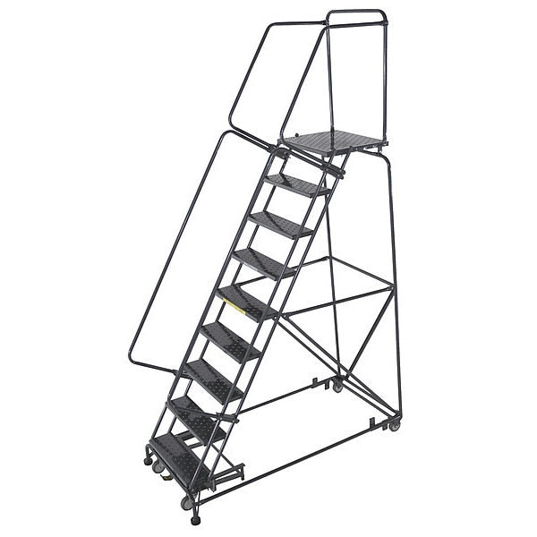 123 in H Steel Rolling Ladder, 9 Steps