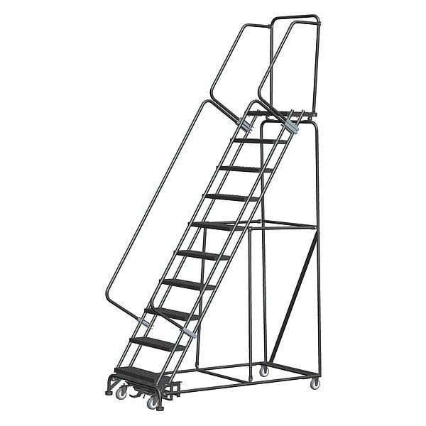 133 in H Steel Rolling Ladder, 10 Steps