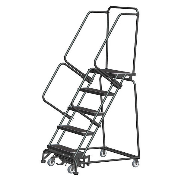 83 in H Steel Rolling Ladder, 5 Steps