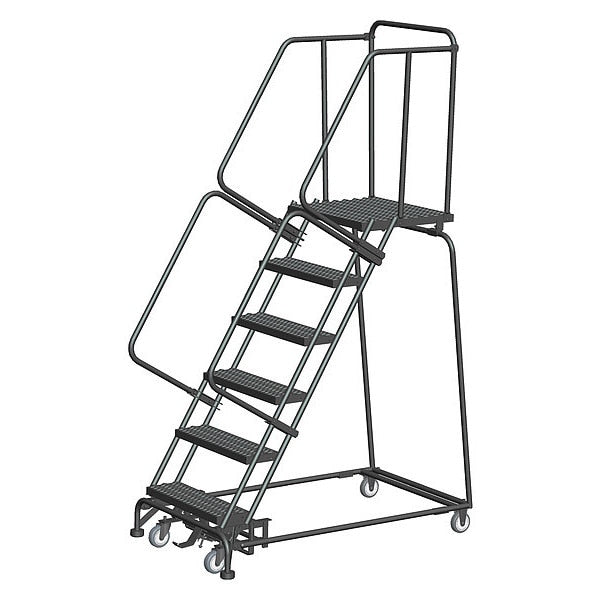 93 in H Steel Rolling Ladder, 6 Steps