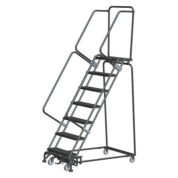 103 in H Steel Rolling Ladder, 7 Steps