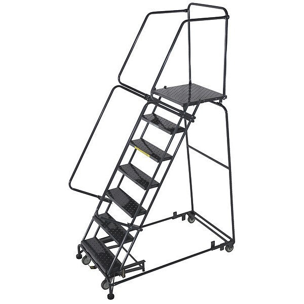 103 in H Steel Rolling Ladder, 7 Steps