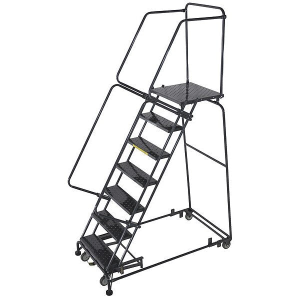 103 in H Steel Rolling Ladder, 7 Steps