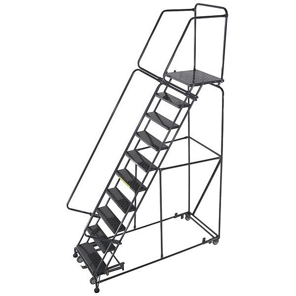 133 in H Steel Rolling Ladder, 10 Steps