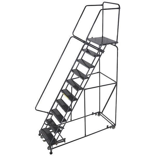 133 in H Steel Rolling Ladder, 10 Steps