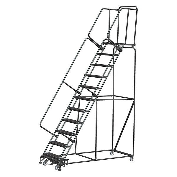 143 in H Steel Rolling Ladder, 11 Steps