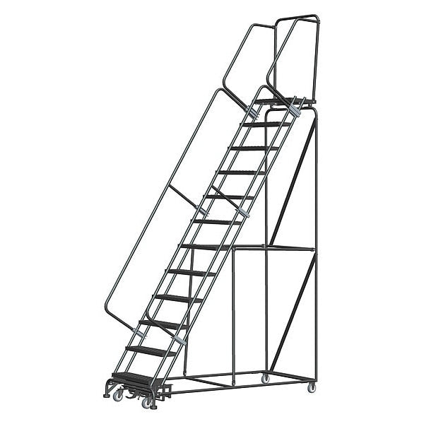 153 in H Steel Rolling Ladder, 12 Steps