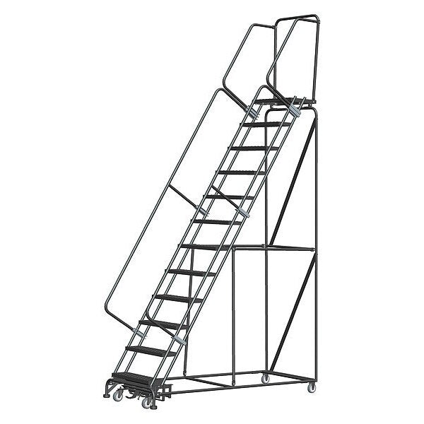 153 in H Steel Rolling Ladder, 12 Steps