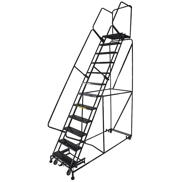 153 in H Steel Rolling Ladder, 12 Steps