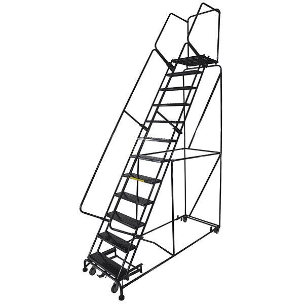 153 in H Steel Rolling Ladder, 12 Steps
