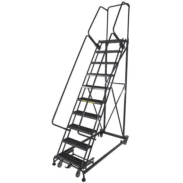 133 in H Steel Rolling Ladder, 10 Steps