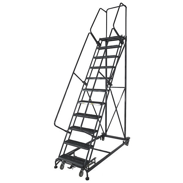 143 in H Steel Rolling Ladder, 11 Steps
