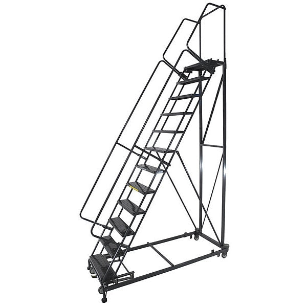 153 in H Steel Rolling Ladder, 12 Steps