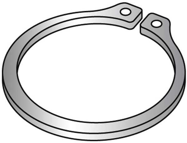 External Retaining Ring, Steel Plain Finish, 1-1/2 in Shaft Dia, 25 PK