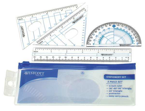 Math Tool Set, Plastic, 8 in. L