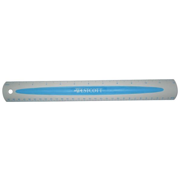 Ruler, Plastic, 12 In, Finish: Pink