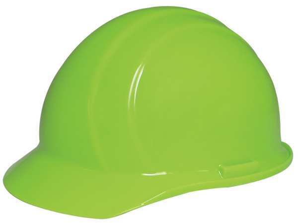 Front Brim Hard Hat, Type 1, Class E, Pinlock (4-Point), Hi-Vis Lime