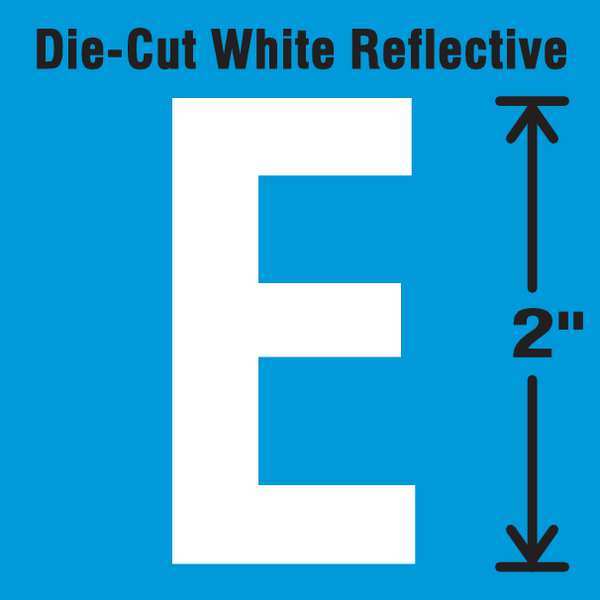 Die-Cut Refl. Letter Label, E, 2In H, PK5