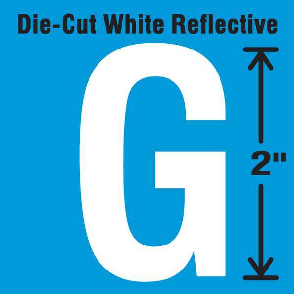 Die-Cut Refl. Letter Label, G, 2In H, PK5