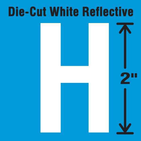 Die-Cut Refl. Letter Label, H, 2In H, PK5