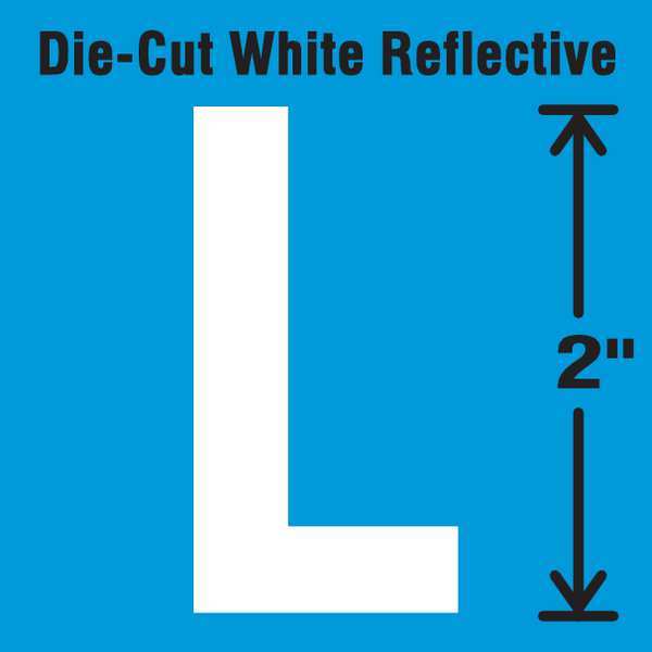 Die-Cut Refl. Letter Label, L, 2In H, PK5