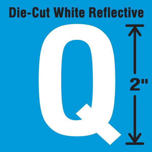Die-Cut Refl. Letter Label, Q, 2In H, PK5