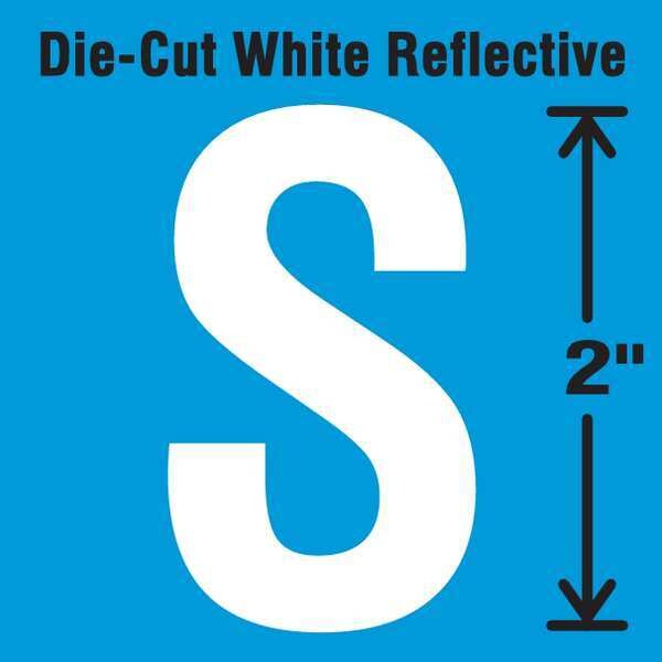 Die-Cut Refl. Letter Label, S, 2In H, PK5