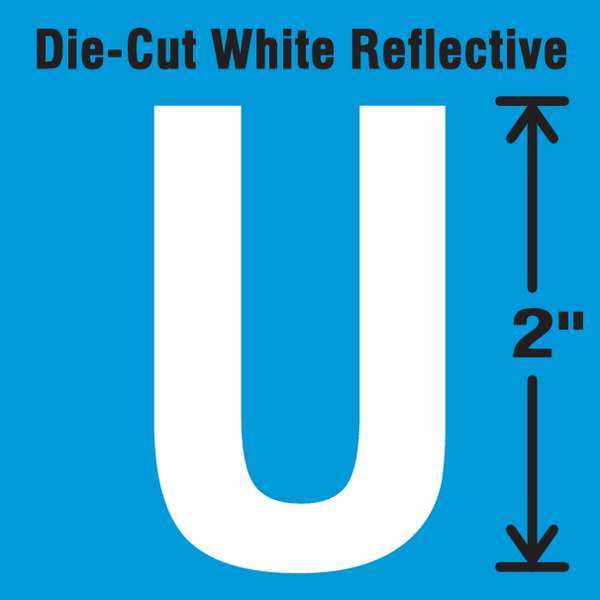 Die-Cut Refl. Letter Label, U, 2In H, PK5