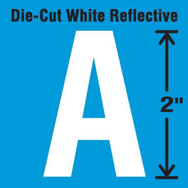 Die-Cut Refl. Letter Label, A, 2In H, PK5
