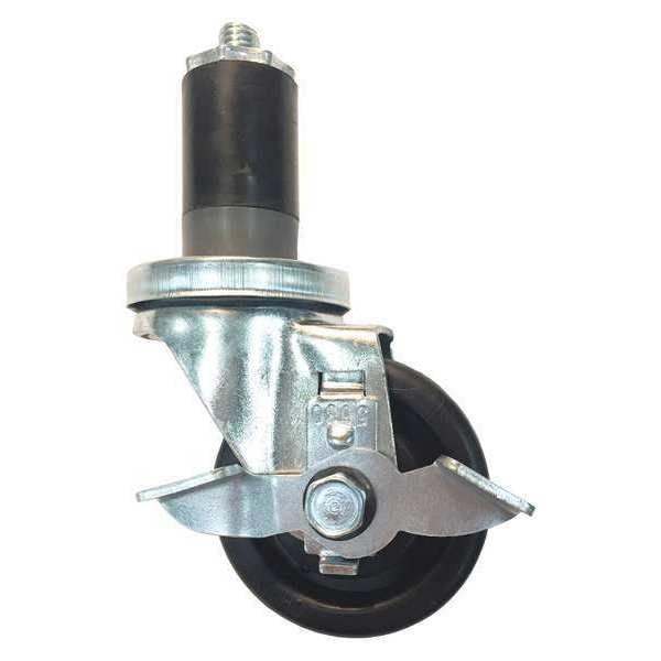 Caster Swivel, w/BreakStem, 1-1/2in, BLK3in
