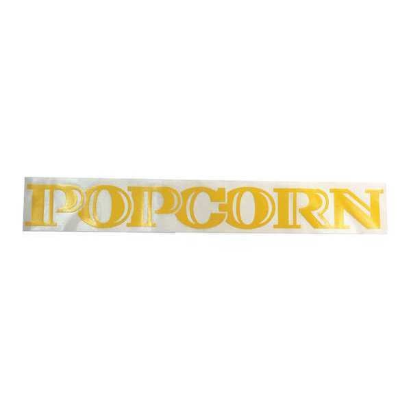 Decal Popcorn, Red Top, Yellow Letters