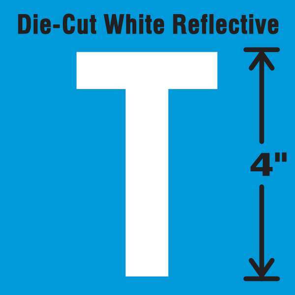 Die-Cut Refl. Letter Label, T, 4In H, PK5