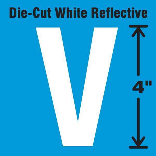 Die-Cut Refl. Letter Label, V, 4In H, PK5
