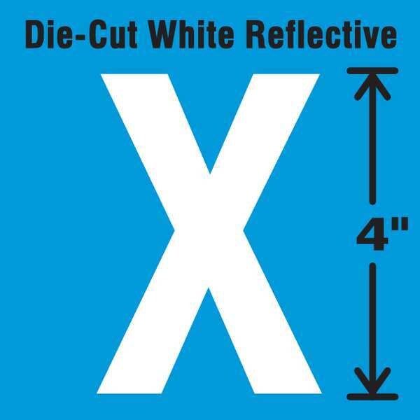 Die-Cut Refl. Letter Label, X, 4In H, PK5