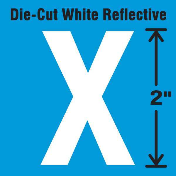Die-Cut Refl. Letter Label, X, 2In H, PK5