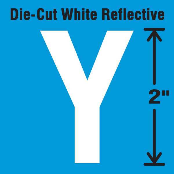 Die-Cut Refl. Letter Label, Y, 2In H, PK5